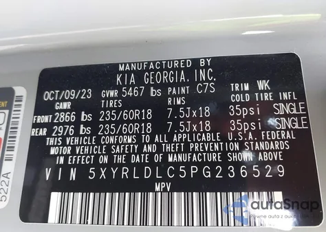 2023 Kia Sorento X-Line S from USA, damaged, VIN 5XYRLDLC5PG236529